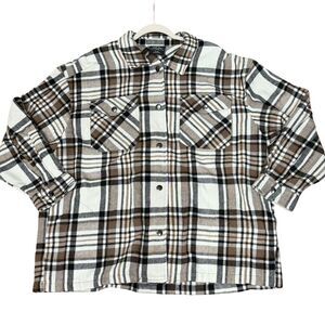 🌟 HFX Women’s Heavy Flannel Plaid Shirt Jacket Shacket XL NWT